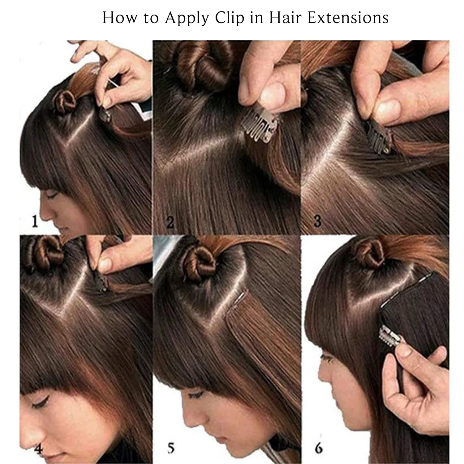 Human Hair Clip in Hair Extensions, Dark Brown Remy Hair Extensions Clip in 7 Pieces 70Gram Straight Double Weft Real Hair Extensions 20inch Clip on 2 Sets Full Head for Women