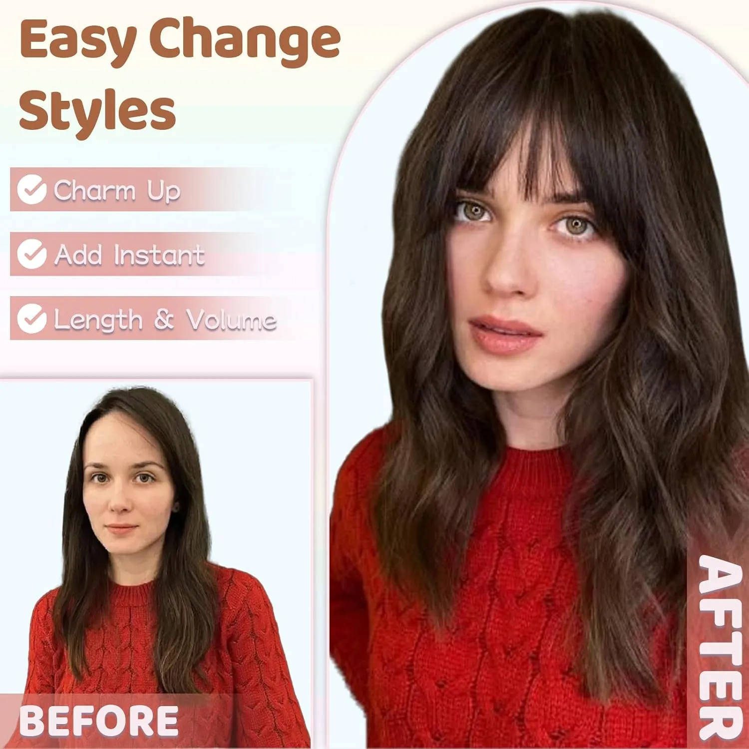 Human Hair Toppers for Women with Fringe 10 Inch Real HairPieces-360°3D Bangs for Thinning Hair Topper Swiss Base Medium Brown to Creamy Iced Blone（4T1016）