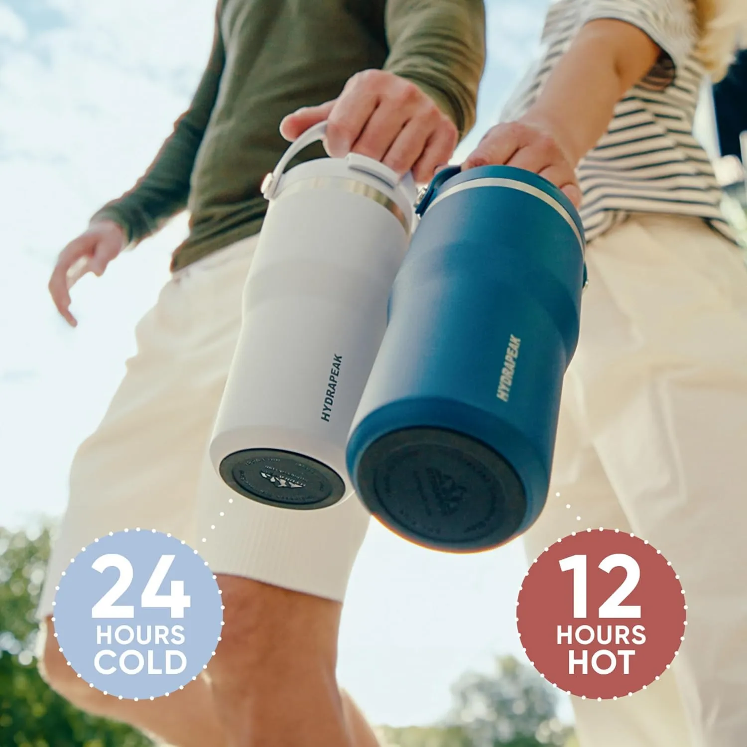 Hydrapeak Nomad 24 oz Tumbler with Handle and Straw Lid, Leakproof, Double Insulated, 24oz Cup Stainless Steel (Lavender)