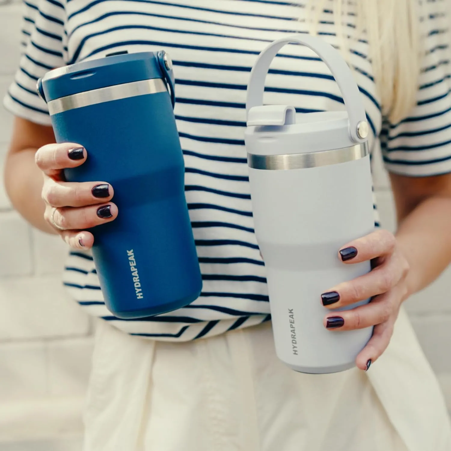 Hydrapeak Nomad 24 oz Tumbler with Handle and Straw Lid, Leakproof, Double Insulated, 24oz Cup Stainless Steel (Lavender)