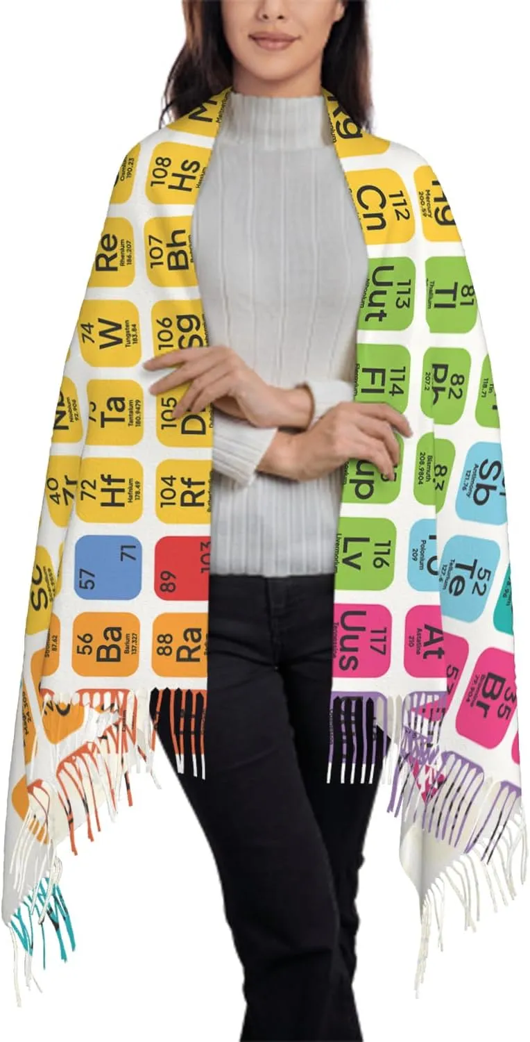 IBILIU Oversize Scarf for Women Delightful Doggies Bulldog Dog Scarf Tassel Scarves Fall Winter Shawl Wraps