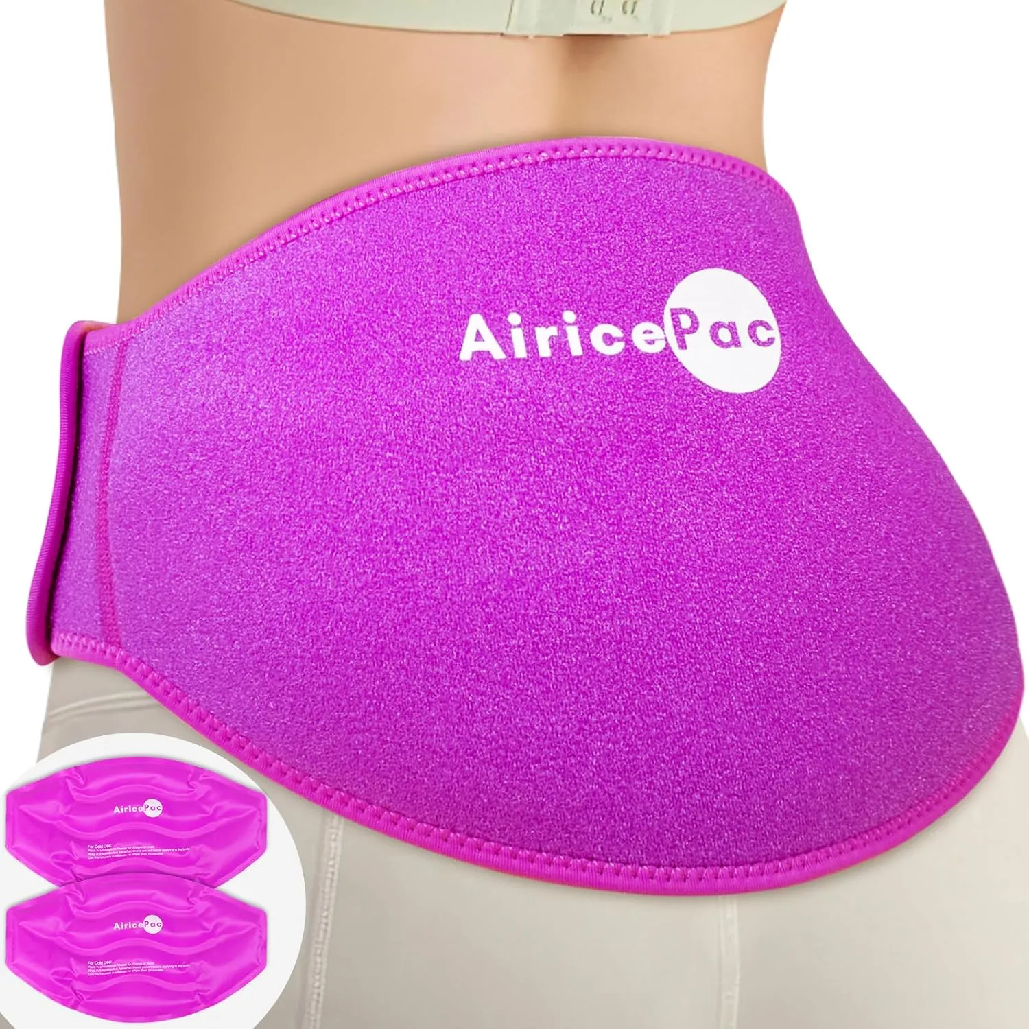 Ice Pack for Back Pain Relief, 2 Pack Reusable Gel Lower Back Wrap, Cold Compress Therapy for Waist Lumbar Injuries, Sciatic Nerve, Herniated or Degenerative Disc, Coccyx, Tailbone Pain Pink