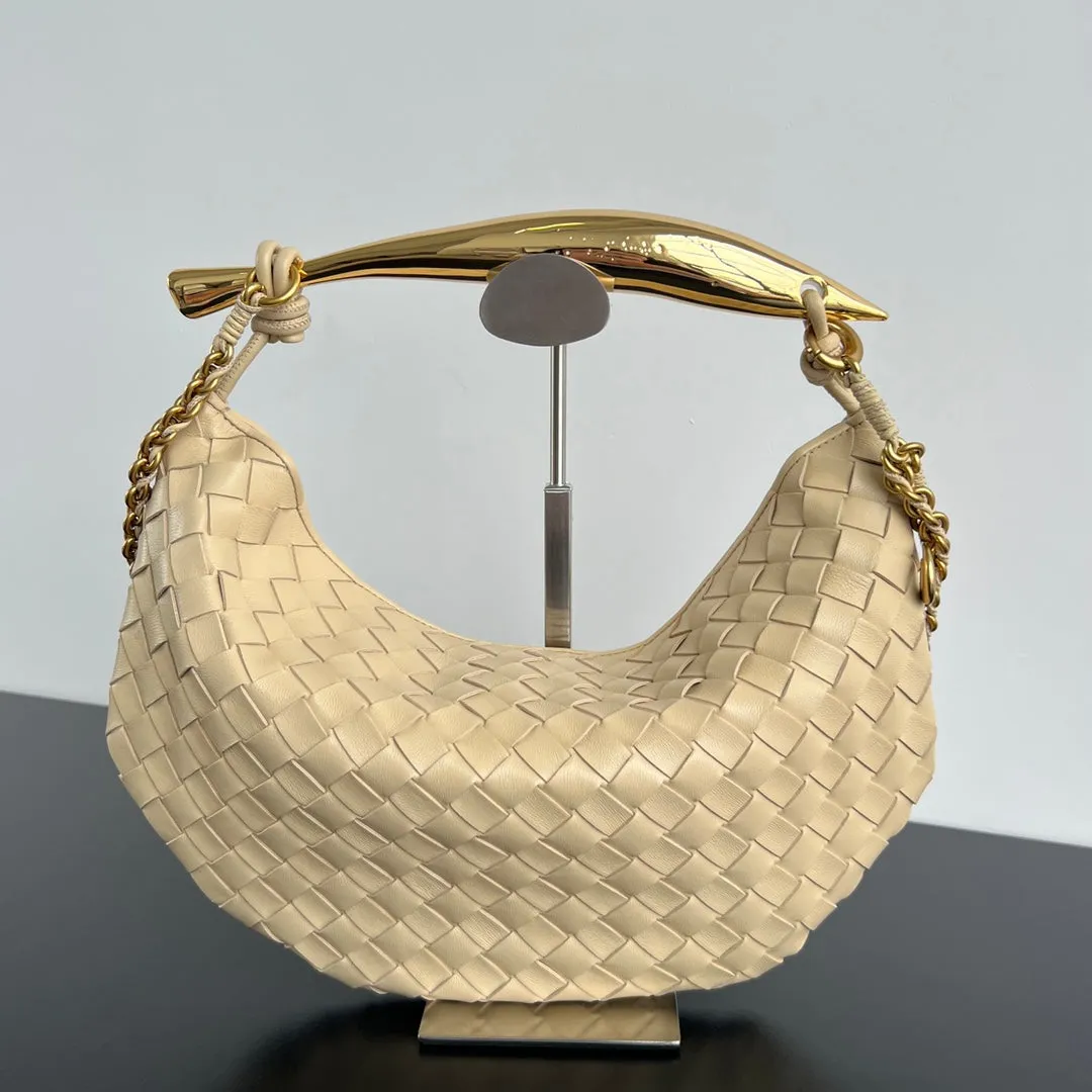 IN Bottega BEIGE 33 Stylish design LAMBSKIN WITH Safe CHAIN Veneta SARDINE