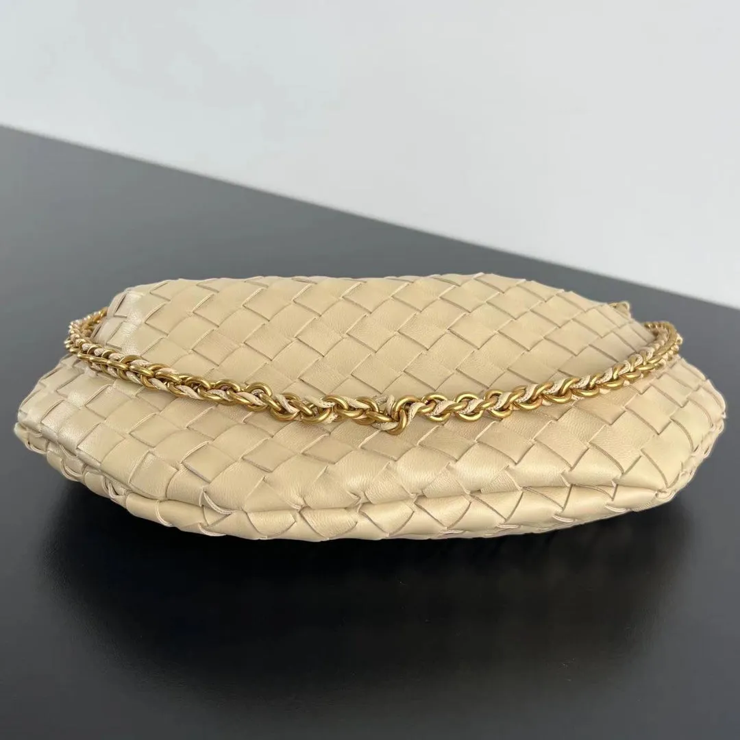 IN Bottega BEIGE 33 Stylish design LAMBSKIN WITH Safe CHAIN Veneta SARDINE