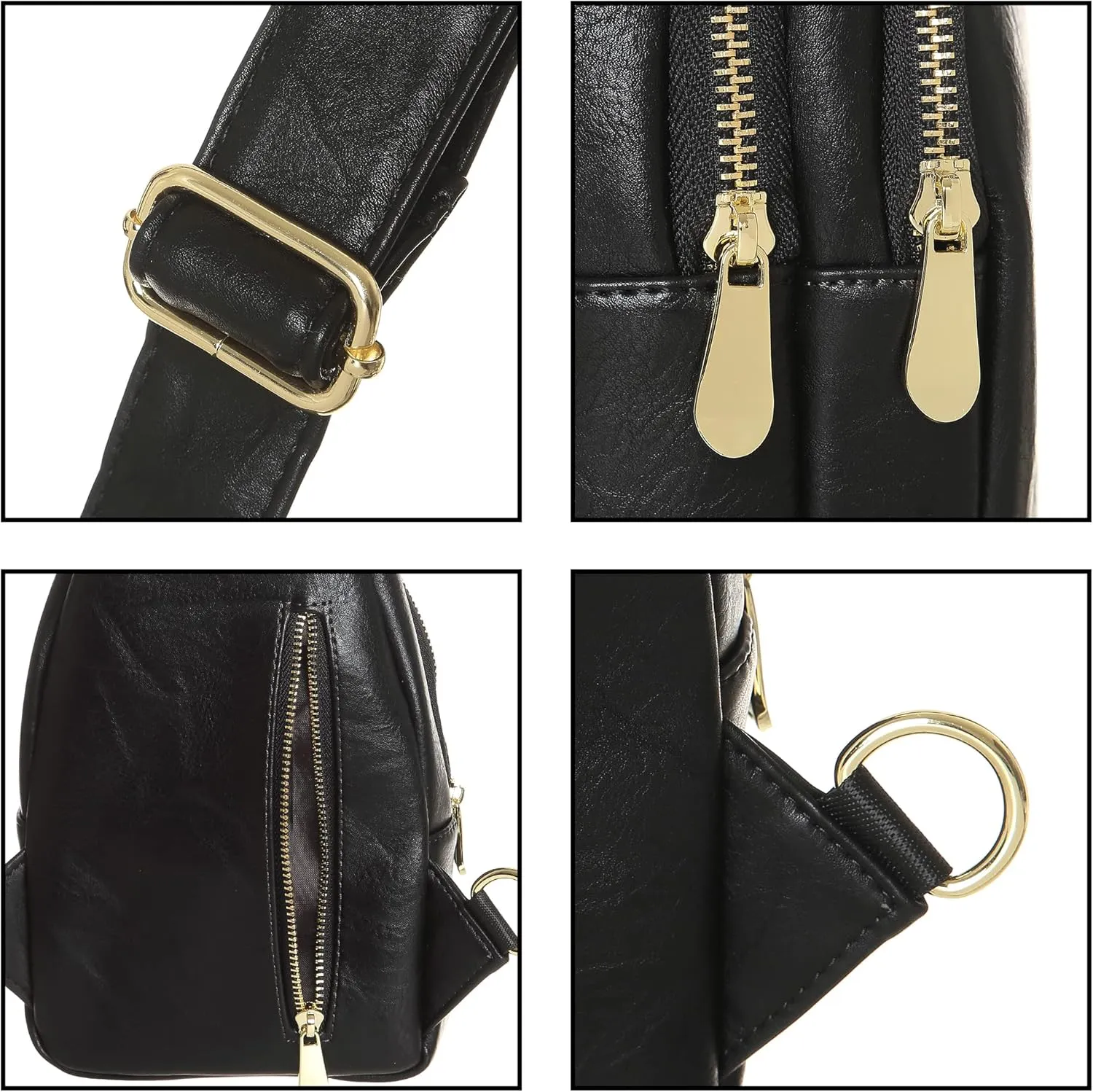 INICAT Crossbody Sling Bags Fanny Packs Leather Purses Chest Bag for Women