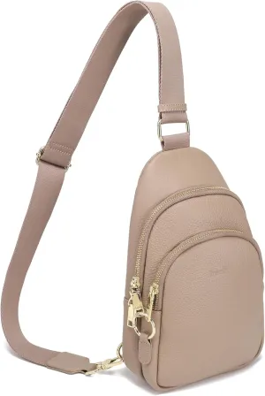 INICAT Crossbody Sling Bags Fanny Packs Leather Purses Chest Bag for Women