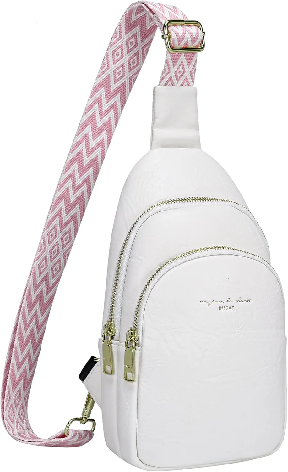 INICAT Crossbody Sling Bags Fanny Packs Leather Purses Chest Bag for Women
