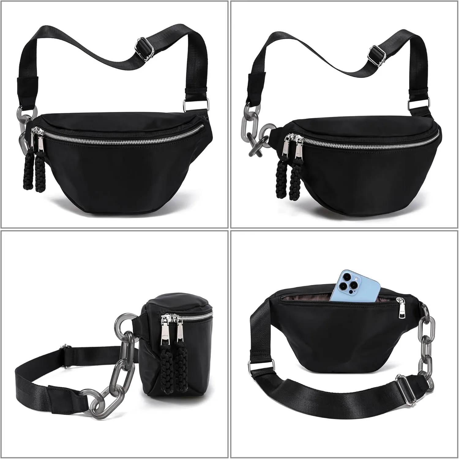 INICAT Fanny Packs for Women,Fashion Waist Packs Crossbody Bum Bag with Adjustable Strap for Travel Sport