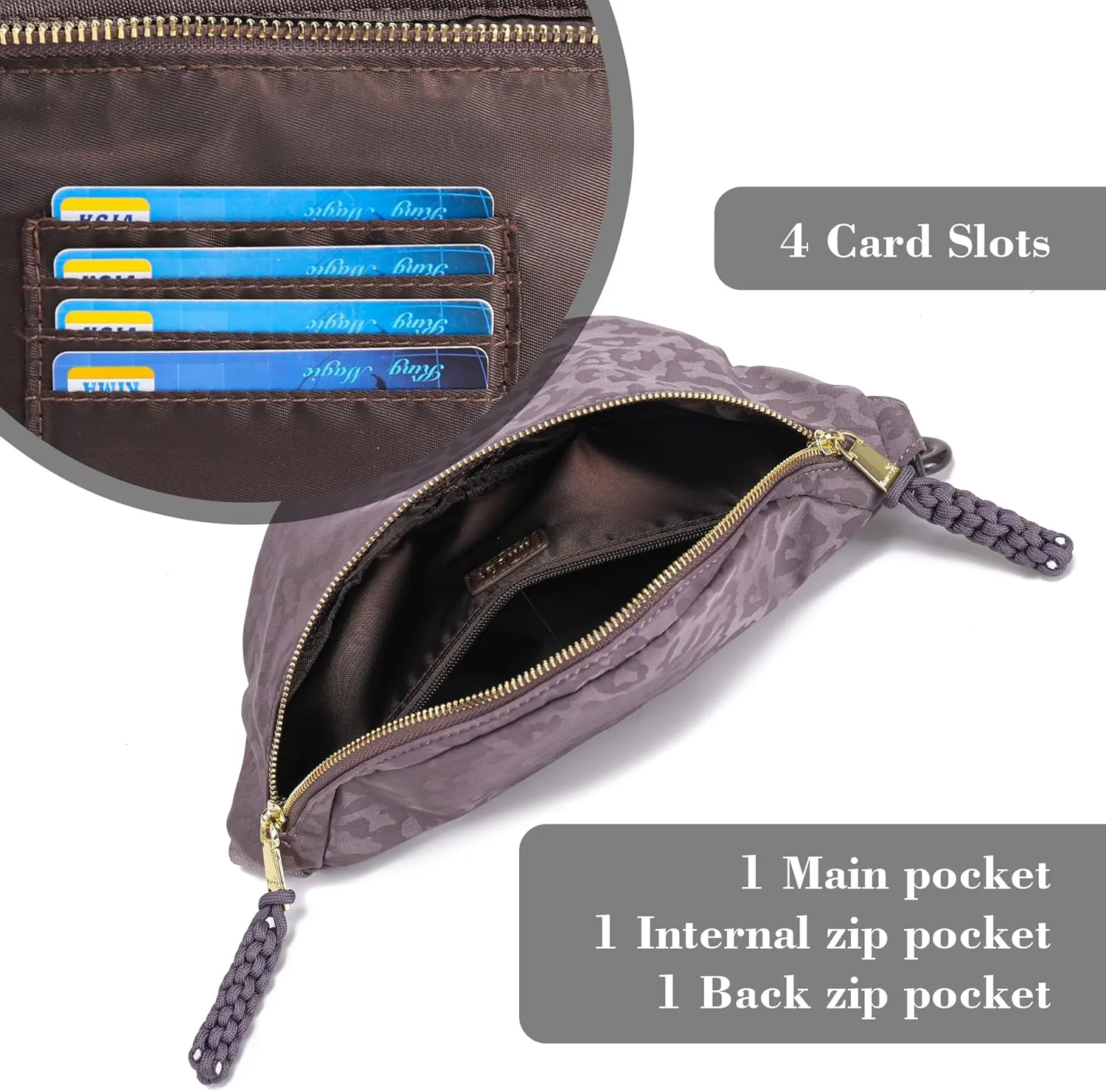 INICAT Fanny Packs for Women,Fashion Waist Packs Crossbody Bum Bag with Adjustable Strap for Travel Sport