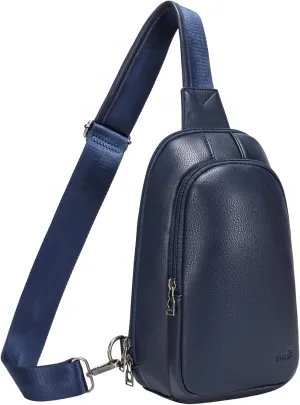 INICAT Sling Bag for Women Small Crossbody Bags Leather Fanny Pack for Travel Essentials(Blue Large io)