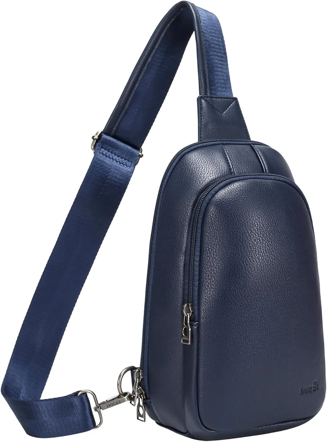 INICAT Sling Bag for Women Small Crossbody Bags Leather Fanny Pack for Travel Essentials(Blue Large io)