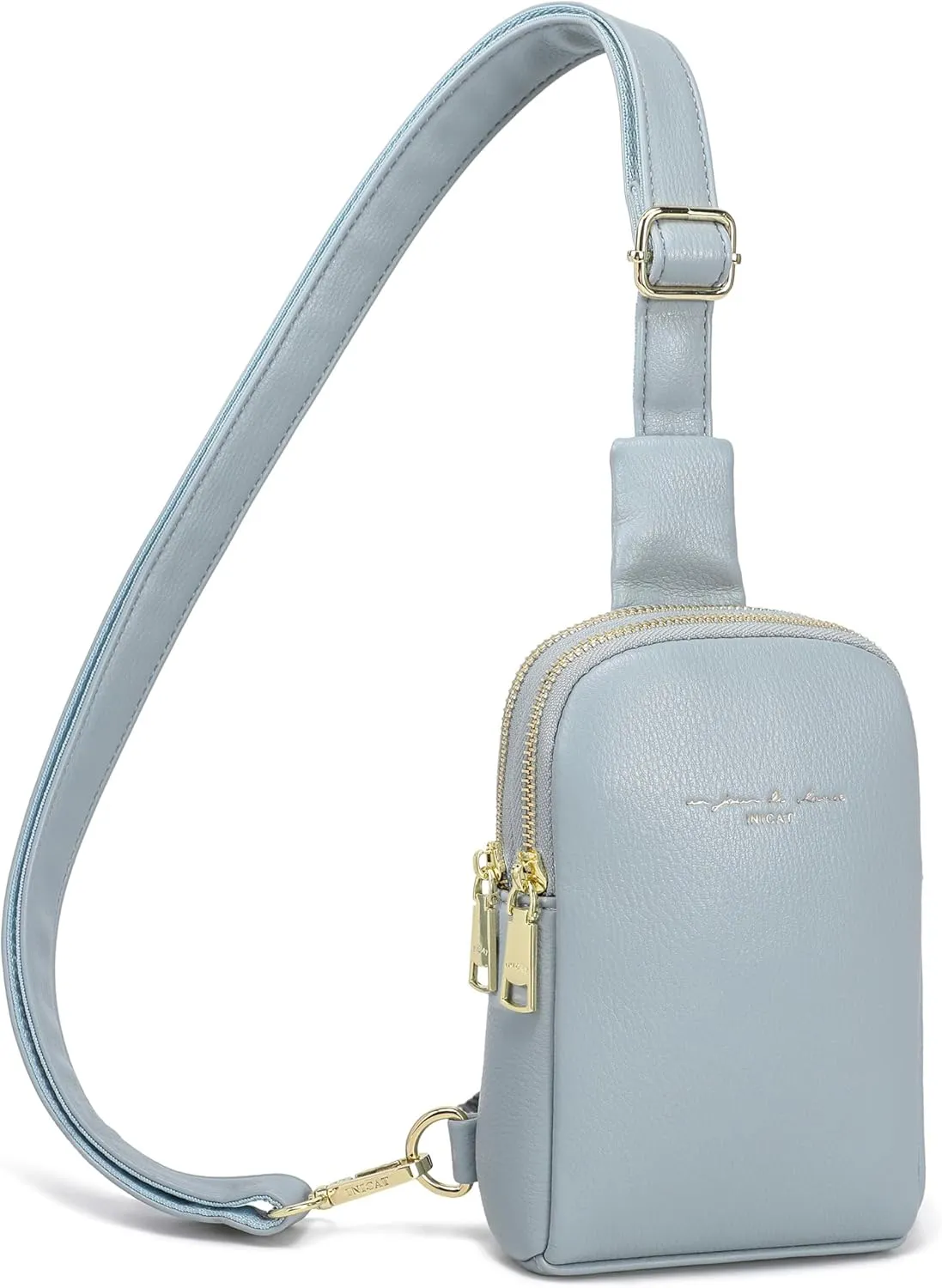 INICAT Travel Small Sling Bag Leather Crossbody Bags for Women Fanny Packs Cross Body Bag for Woman Cross Body Purses