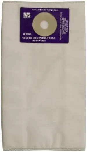 InterVac Design Corp Package of 5 Dust Bags, Motor/Exhaust Filters