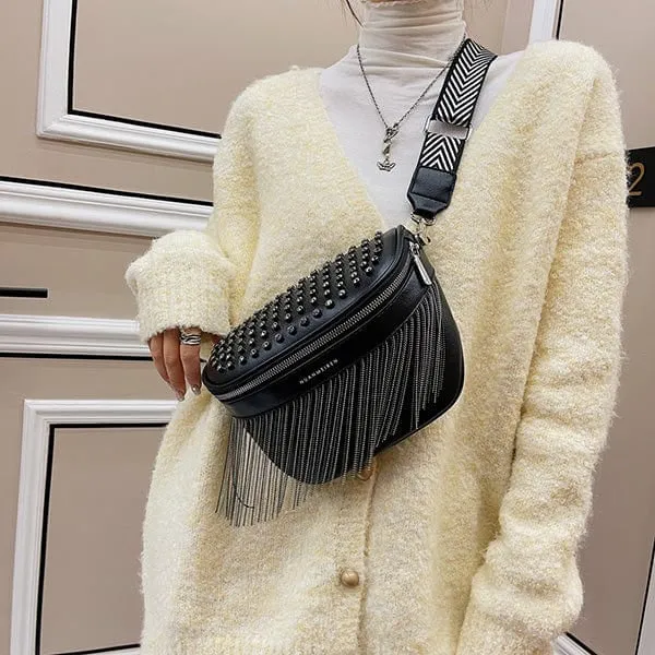 Iris Fringe Studded Bag