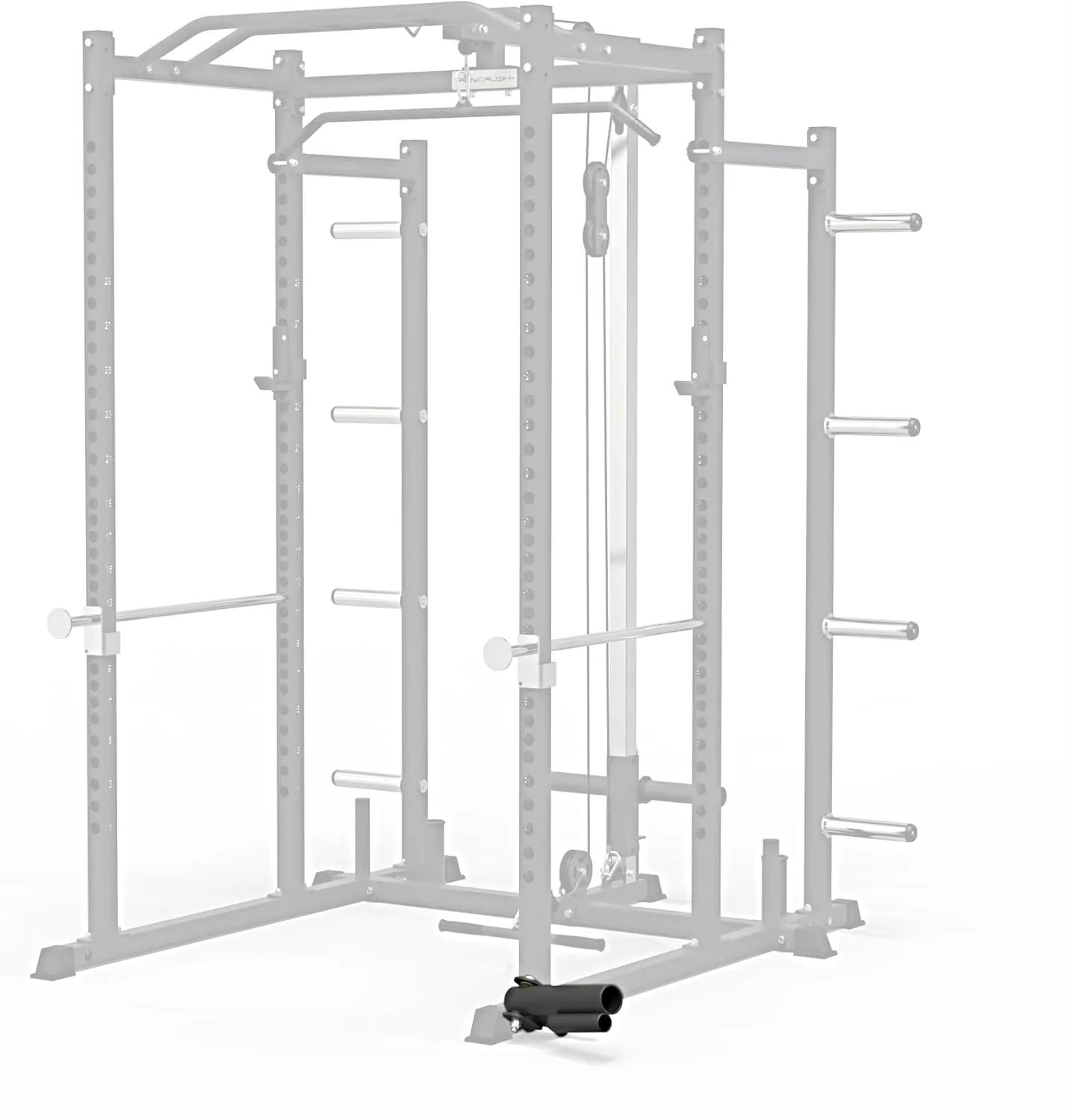 Iron Crush i200 Power Rack – Multi-Function Squat Rack with Solid Safety Bars and J-Hooks – Optional LAT Pulldown, Landmine Attachments - Home Gym Power Cage Bench Rack (Landmine Only)