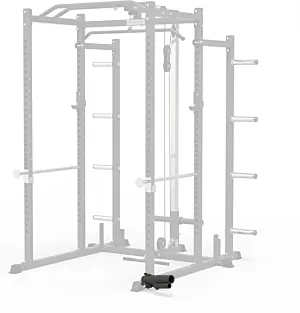 Iron Crush i200 Power Rack – Multi-Function Squat Rack with Solid Safety Bars and J-Hooks – Optional LAT Pulldown, Landmine Attachments - Home Gym Power Cage Bench Rack (Landmine Only)
