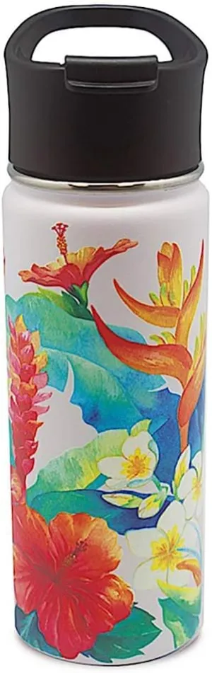 Island Heritage Island Heritage Hawaii Style Island Flask Tumbler Garden White