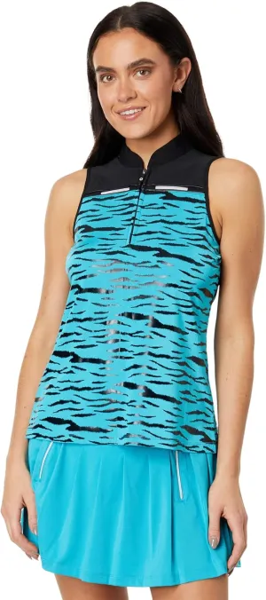 Jamie Sadock Printed Sleeveless Top Indochine XS