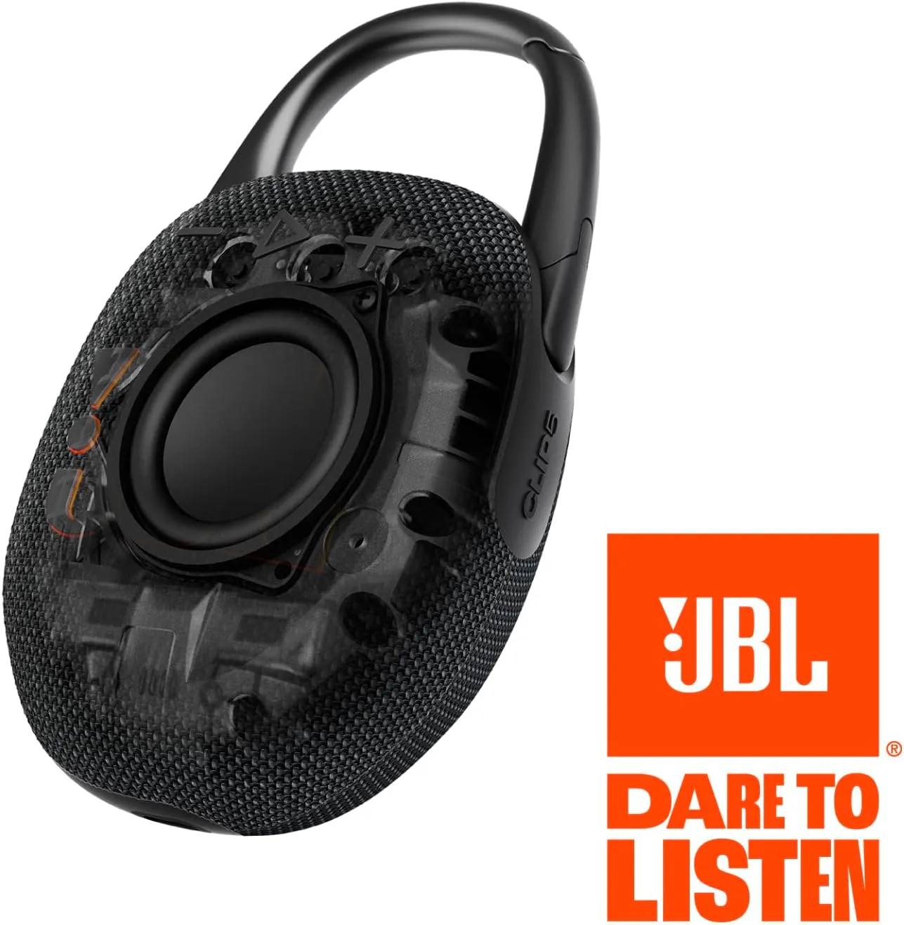 JBL Clip 5 - Ultra-Portable, Waterproof & Dustproof Bluetooth Speaker, Big Pro Sound with Punchy bass, Integrated Carabiner, Up to 12 Hours of Play, Made in Part with Recycled Materials (White)