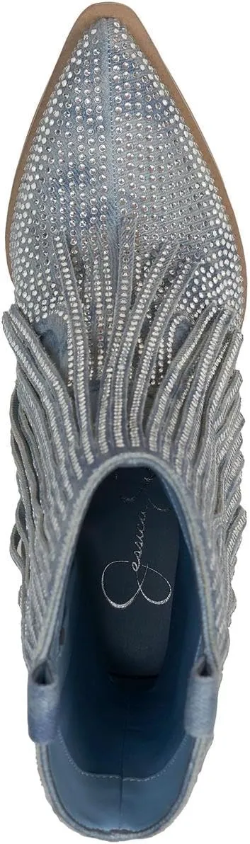 Jessica Simpson Womens Paredisa Rhinestone Pointed Toe Cowboy, Western Boots