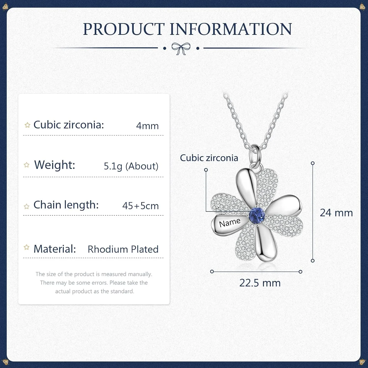 JewelOra Personalized Mother Daughter Necklace Custom Four Leaf Clover Necklace Pendant with Simulated Birthstones Engraved Family Promise Names Necklace Dainty Birthday Christmas Jewelry Gift