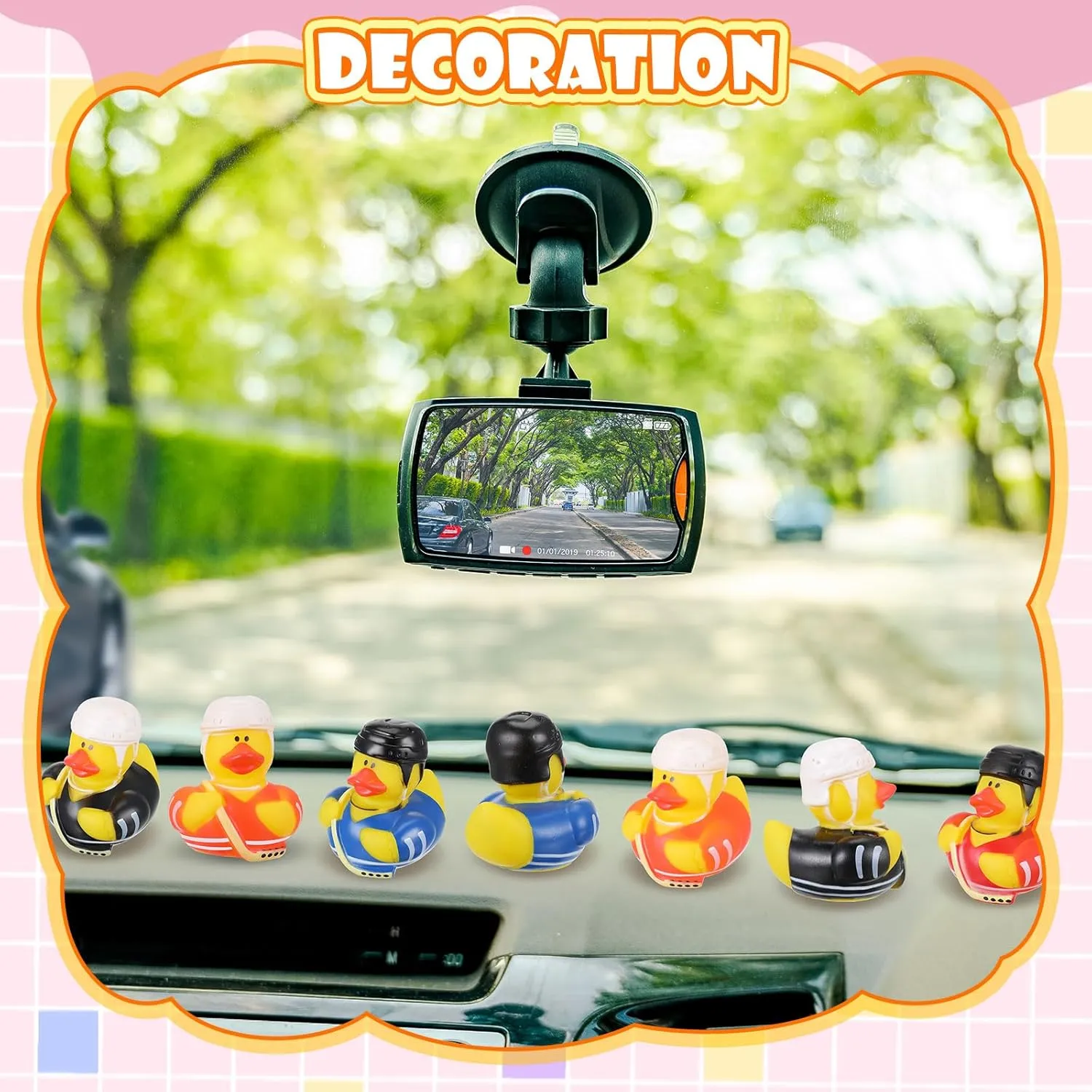 Jexine 24 Pieces Rubber Ducks 4 Styles Rubber Ducks Toys Fun and Adorable Toy Duck Ducks Gifts Birthday Party Duck Bathtub Toys Floating Duck Classroom Reward Gift Bag Filler (Hockey Style)