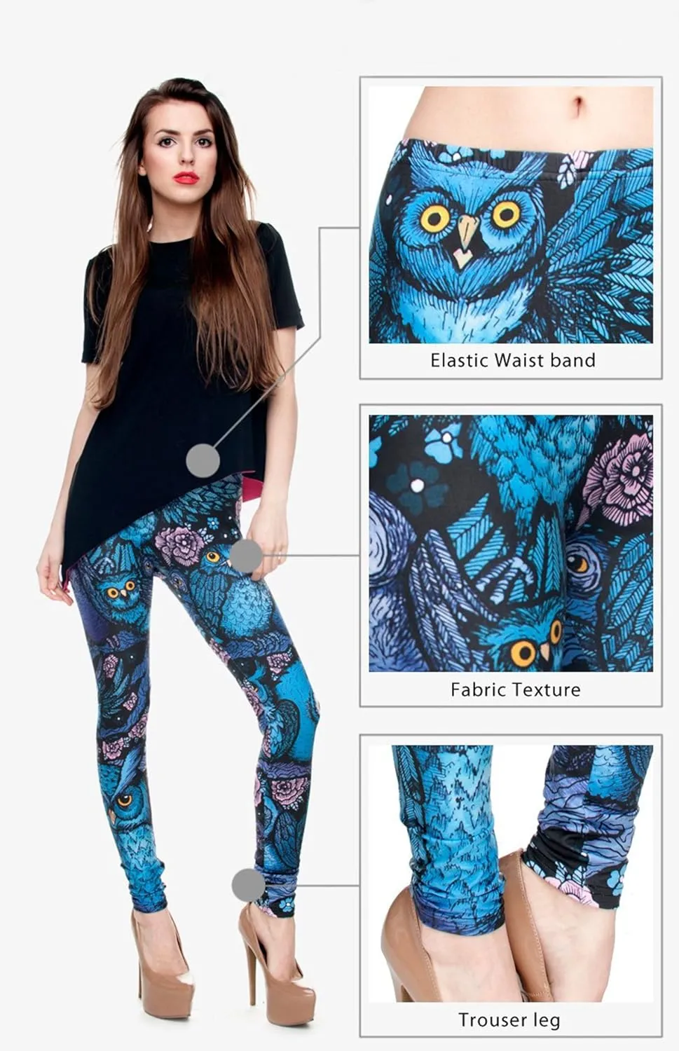 JINKAIJIA Women's Regular Size and Large Size Fashion Designs Digital 3D Printed Leggings(DDK100-1L)