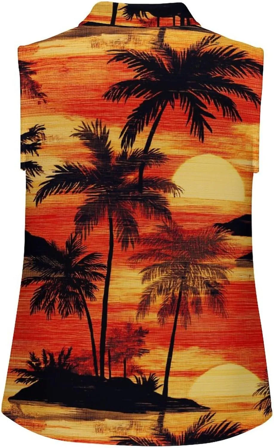 JooMeryer Women's Moisture Wicking Golf Shirt Hawaiian Surfing Flower Printed Sleeveless Athletic Shirts