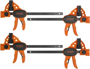 Jorgensen 6" Spreader/Bar Clamp Set, 4-pack,One-Hand Light Duty E-Z Hold Clamp/Spreader, 99216A,Black Orange