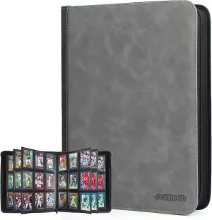 JoyHood Top Loader Binder, Holds 252 Top Loaders, 9 Slot Trading Cards Collection Binder with Sleeves, Top Loader Storage Holder for Sports Card, Not for Cards WITHOUT a Top Loader, Grey