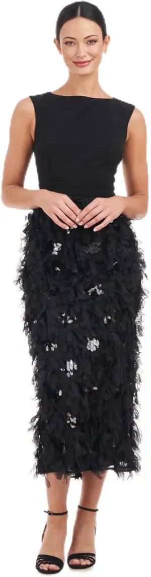 JS Collections Women's Brandi Ruffle Tea Length Dress