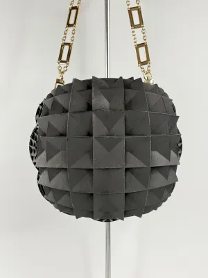 Julia Daviy Black 3D Printed Geometric Handbag