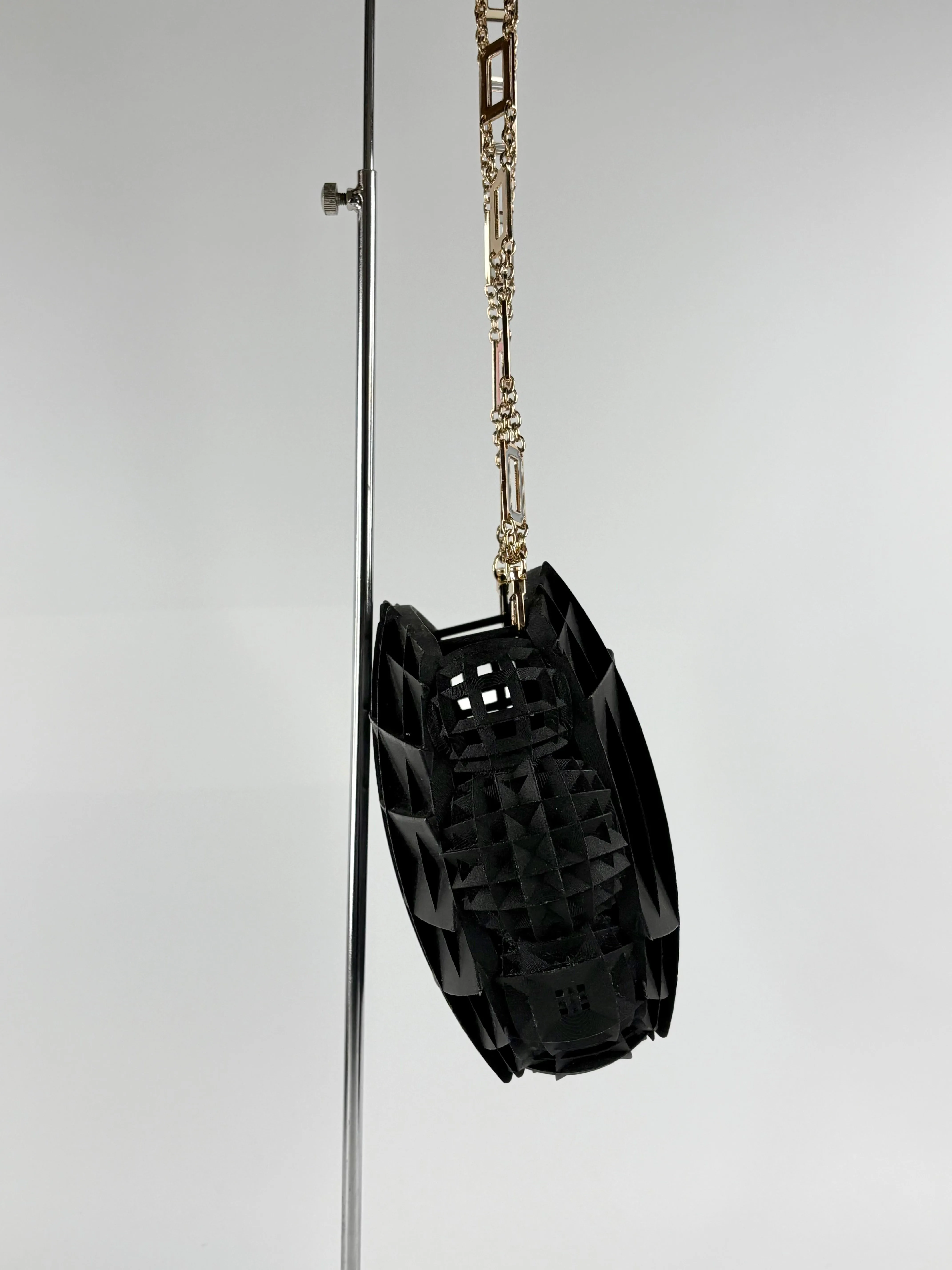 Julia Daviy Black 3D Printed Geometric Handbag