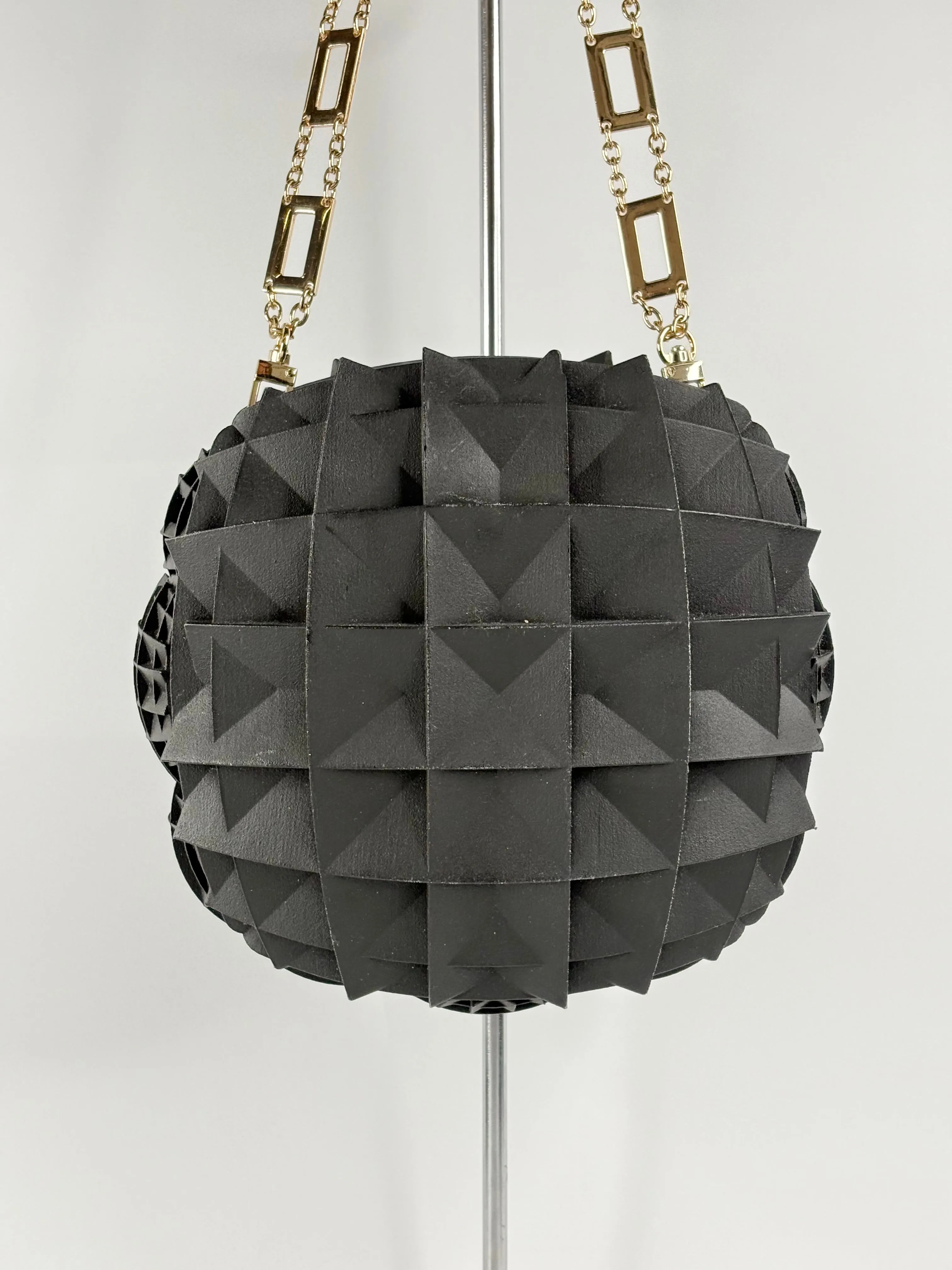 Julia Daviy Black 3D Printed Geometric Handbag