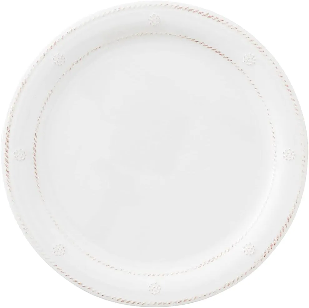 Juliska Berry & Thread Melamine Outdoor Dinner Plate - Whitewash - Unbreakable, Embossed Dinner Plate