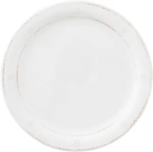 Juliska Berry & Thread Melamine Outdoor Dinner Plate - Whitewash - Unbreakable, Embossed Dinner Plate