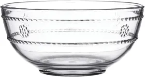Juliska Isabella Acrylic Berry Bowl, Clear Acrylic Glass - Unbreakable, Embossed Serving Bowl (Single)