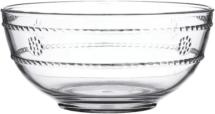 Juliska Isabella Acrylic Berry Bowl, Clear Acrylic Glass - Unbreakable, Embossed Serving Bowl (Single)