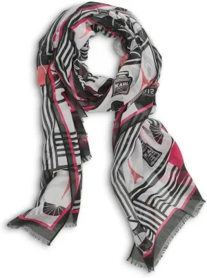Karl Lagerfeld Paris Women's Accessories Scarf,Black,1SZ