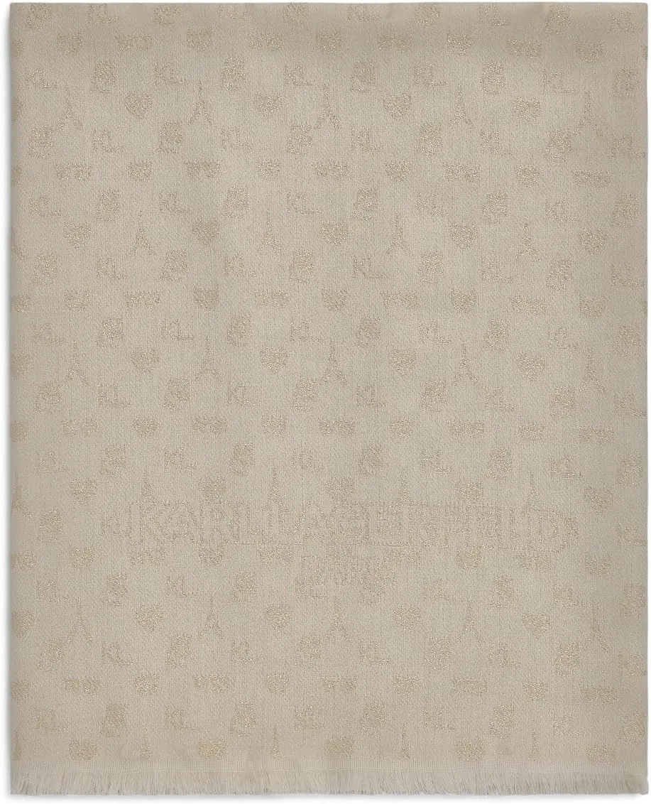 KARL LAGERFELD Womens Karl Icons Metallic Pashmina Sparkly Scarf