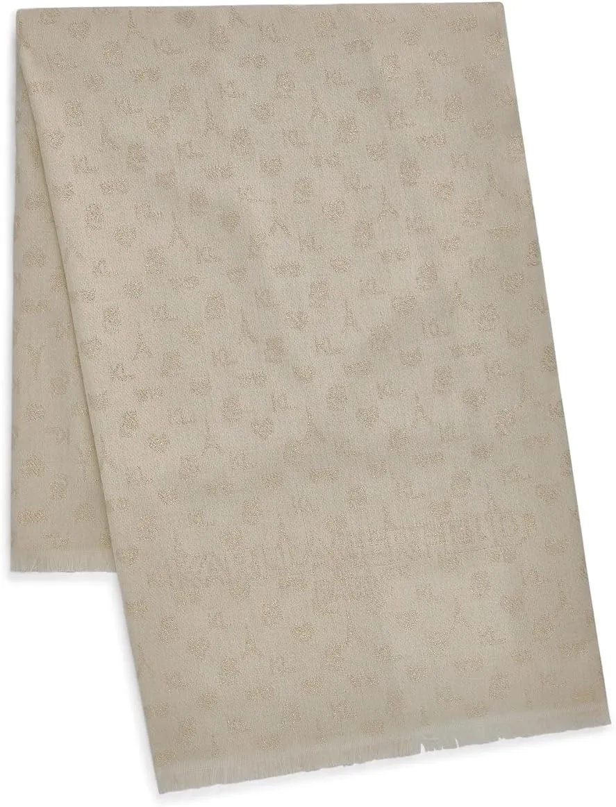 KARL LAGERFELD Womens Karl Icons Metallic Pashmina Sparkly Scarf