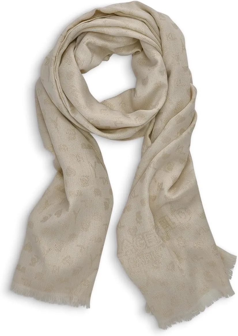 KARL LAGERFELD Womens Karl Icons Metallic Pashmina Sparkly Scarf