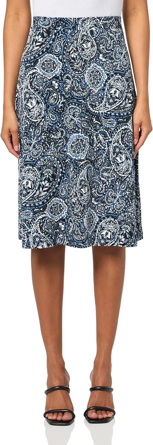 Kasper Women's Printed Ity Midi Flared Skirt