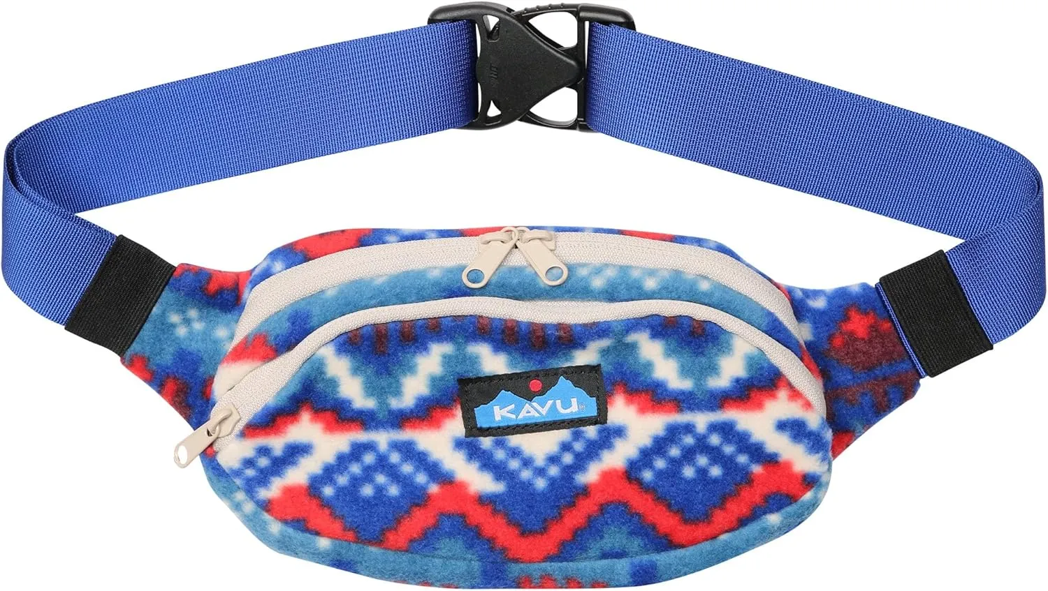 KAVU Polar Spectator Belt Bag Fleece Hip Fanny Pack-8Bit Knit