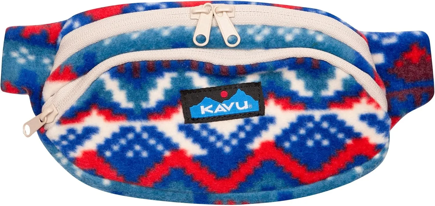 KAVU Polar Spectator Belt Bag Fleece Hip Fanny Pack-8Bit Knit