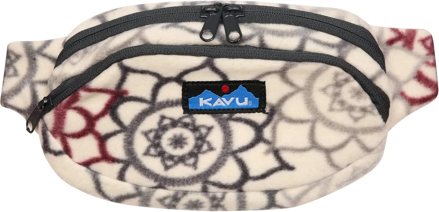 KAVU Polar Spectator Belt Bag Fleece Hip Fanny Pack-Doily Wonder
