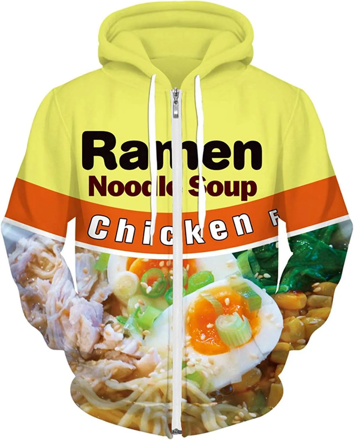 Keasmto 3D Ramen Chicken Noodle Soup Hoodie Beef Sweatshirt For Men Women Cotton Cute
