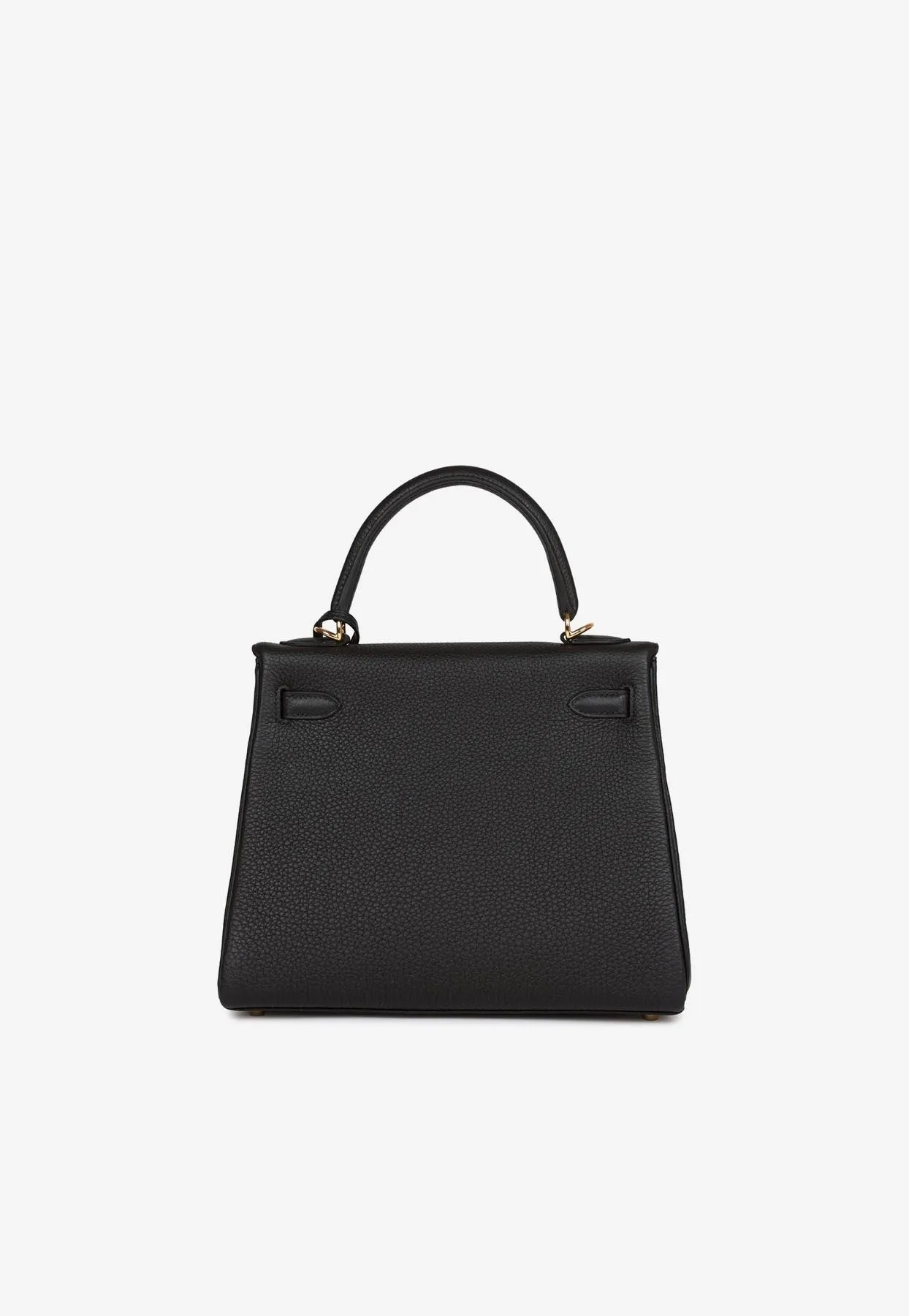 Kelly 25 Top Handle Bag in Black Togo Leather with Gold Hardware