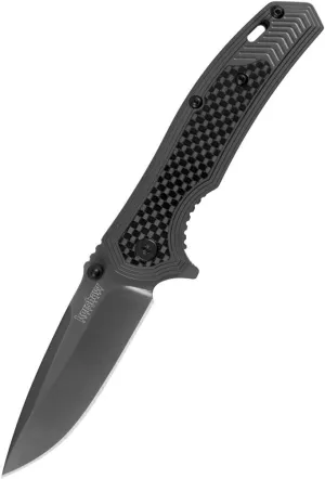 Kershaw Fringe Pocket Knife, 3-inch 8Cr13MoV Steel Blade with Gray Titanium Carbo-Nitride Coating, Carbon-Fiber Insert; SpeedSafe Assisted Opening, 8310