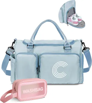 Kids Gifts for Daughter Son, Initial Travel Duffel Bag, Sports Bag, Personalized Weekender Bag with Shoulder Strap, Monogram Overnight Bag, Gift for Friend Sister Women Gifts
